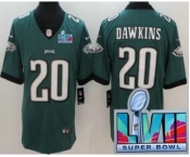 Men's Philadelphia Eagles #20 Brian Dawkins Limited Green Super Bowl LVII Vapor Jersey