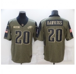 Men's Philadelphia Eagles #20 Brian Dawkins Nike Olive 2021 Salute To Service Limited Player Jersey