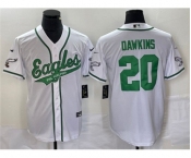 Men's Philadelphia Eagles #20 Brian Dawkins White Cool Base Baseball Stitched Jersey