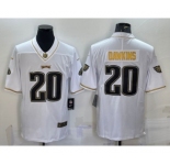 Men's Philadelphia Eagles #20 Brian Dawkins White Gold Limited Stitched Jersey