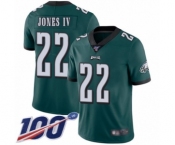 Men's Philadelphia Eagles #22 Sidney Jones Midnight Green Team Color Vapor Untouchable Limited Player 100th Season Football Jersey