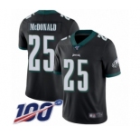 Men's Philadelphia Eagles #25 Tommy McDonald Black Alternate Vapor Untouchable Limited Player 100th Season Football Jersey