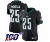Men's Philadelphia Eagles #25 Tommy McDonald Black Alternate Vapor Untouchable Limited Player 100th Season Football Jersey