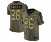 Men's Philadelphia Eagles #26 Miles Sanders 2021 Olive Camo Salute To Service Limited Stitched Football Jersey