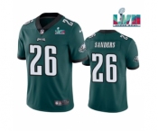 Men's Philadelphia Eagles #26 Miles Sanders Green Super Bowl LVII Patch Vapor Untouchable Limited Stitched Jersey