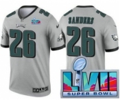 Men's Philadelphia Eagles #26 Miles Sanders Limited Gray Inverted Super Bowl LVII Vapor Jersey