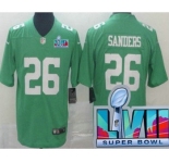 Men's Philadelphia Eagles #26 Miles Sanders Limited Green Rush Super Bowl LVII Vapor Jersey