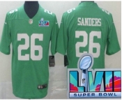 Men's Philadelphia Eagles #26 Miles Sanders Limited Green Rush Super Bowl LVII Vapor Jersey