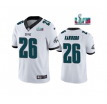 Men's Philadelphia Eagles #26 Miles Sanders White Super Bowl LVII Patch Vapor Untouchable Limited Stitched Jersey