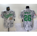 Men's Philadelphia Eagles #26 Saquon Barkley Arctic Camo 2024 Salute to Service Stitched Baseball Jerseys