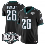 Men's Philadelphia Eagles #26 Saquon Barkley Black 2024 NFC East Champions F.U.S.E. Vapor Untouchable Limited Stitched Football Jersey