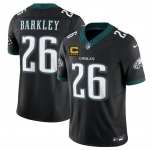 Men's Philadelphia Eagles #26 Saquon Barkley Black 2025 F.U.S.E. With 4-Star C Patch Vapor Untouchable Limited Throwback Stitched Football Jersey