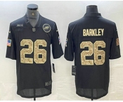 Men's Philadelphia Eagles #26 Saquon Barkley Black Camo 2020 Salute To Service Stitched NFL Nike Limited Jersey