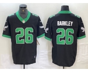 Men's Philadelphia Eagles #26 Saquon Barkley Black FUSE Vapor Limited Throwback Stitched Jersey