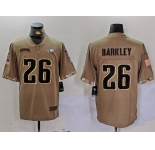Men's Philadelphia Eagles #26 Saquon Barkley Camo Salute To Service Limited Stitched Jersey