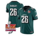 Men's Philadelphia Eagles #26 Saquon Barkley Green 2025 Eagles Logo Super Bowl LIX Patch New F.U.S.E. Vapor Untouchable Limited Football Stitched Jersey
