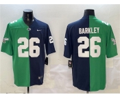 Men's Philadelphia Eagles #26 Saquon Barkley Green & Navy Split Vapor Untouchable Limited Football Stitched Jersey
