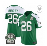 Men's Philadelphia Eagles  #26 Saquon Barkley Green White F.U.S.E. Vapor Untouchable Limited 2024 Stitched Football Jersey