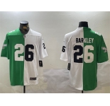 Men's Philadelphia Eagles #26 Saquon Barkley Green White Split Vapor Untouchable Limited Stitched Football Jersey