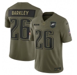 Men's Philadelphia Eagles #26 Saquon Barkley Olive 2025 Salute to Service Limited Football Stitched Jersey
