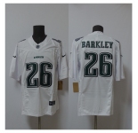 Men's Philadelphia Eagles #26 Saquon Barkley White 2024 F.U.S.E. Vapor Untouchable Limited Throwback Football Stitched Jersey