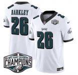 Men's Philadelphia Eagles #26 Saquon Barkley White 2024 NFC East Champions F.U.S.E. Vapor Untouchable Limited Stitched Football Jersey