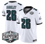 Men's Philadelphia Eagles #26 Saquon Barkley White 2024 New NFC East Champions F.U.S.E. Vapor Untouchable Limited Stitched Football Jersey
