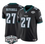 Men's Philadelphia Eagles #27 Quinyon Mitchell Black 2024 New NFC East Champions F.U.S.E. Vapor Untouchable Limited Stitched Football Jersey