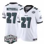 Men's Philadelphia Eagles #27 Quinyon Mitchell White 2024 New NFC East Champions F.U.S.E. Vapor Untouchable Limited Stitched Football Jersey