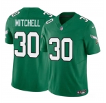 Men's Philadelphia Eagles #30 Quinyon Mitchell Kelly Green 2024 Draft F.U.S.E Vapor Untouchable Throwback Limited Football Stitched Jersey