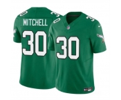 Men's Philadelphia Eagles #30 Quinyon Mitchell Kelly Green 2024 Draft F.U.S.E Vapor Untouchable Throwback Limited Football Stitched Jersey