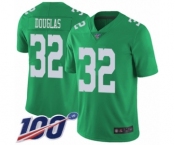Men's Philadelphia Eagles #32 Rasul Douglas Limited Green Rush Vapor Untouchable 100th Season Football Jersey