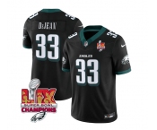 Men's Philadelphia Eagles #33 Cooper DeJean Black 2025 Eagles Logo Super Bowl LIX Patch New F.U.S.E. Vapor Untouchable Limited Football Stitched Jersey