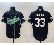Men's Philadelphia Eagles #33 Cooper DeJean Black Cool Base Stitched Baseball Jersey
