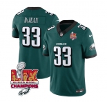 Men's Philadelphia Eagles #33 Cooper DeJean Green 2025 Eagles Logo Super Bowl LIX Patch New F.U.S.E. Vapor Untouchable Limited Football Stitched Jersey