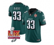 Men's Philadelphia Eagles #33 Cooper DeJean Green 2025 Eagles Logo Super Bowl LIX Patch New F.U.S.E. Vapor Untouchable Limited Football Stitched Jersey