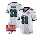 Men's Philadelphia Eagles #33 Cooper DeJean White 2025 Eagles Logo Super Bowl LIX Patch New F.U.S.E. Vapor Untouchable Limited Football Stitched Jersey