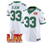 Men's Philadelphia Eagles #33 Cooper DeJean White 2025 Super Bowl LIX Patch F.U.S.E. Vapor Untouchable Limited Stitched Football Jersey