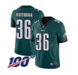 Men's Philadelphia Eagles #36 Brian Westbrook Midnight Green Team Color Vapor Untouchable Limited Player 100th Season Football Jersey