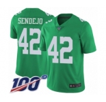 Men's Philadelphia Eagles #42 Andrew Sendejo Limited Green Rush Vapor Untouchable 100th Season Football Jersey