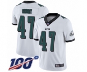 Men's Philadelphia Eagles #47 Nate Gerry White Vapor Untouchable Limited Player 100th Season Football Jersey