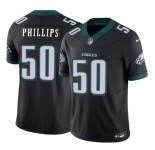 Men's Philadelphia Eagles #50 Jaelan Phillips Black 2025 F.U.S.E. Vapor Untouchable Limited Football Stitched Jersey