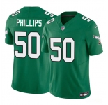 Men's Philadelphia Eagles #50 Jaelan Phillips Kelly Green 2025 F.U.S.E. Vapor Untouchable Limited Throwback Football Stitched Jersey