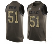 Men's Philadelphia Eagles #51 Zach Brown Limited Green Salute to Service Tank Top Football Jersey