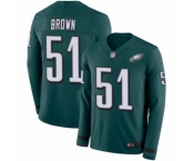 Men's Philadelphia Eagles #51 Zach Brown Limited Green Therma Long Sleeve Football Jersey