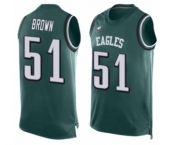 Men's Philadelphia Eagles #51 Zach Brown Limited Midnight Green Player Name & Number Tank Top Football Jersey