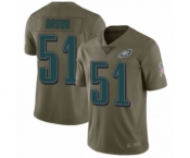 Men's Philadelphia Eagles #51 Zach Brown Limited Olive 2017 Salute to Service Football Jersey