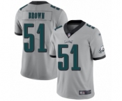 Men's Philadelphia Eagles #51 Zach Brown Limited Silver Inverted Legend Football Jersey