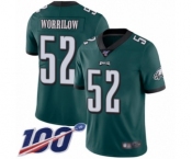 Men's Philadelphia Eagles #52 Paul Worrilow Midnight Green Team Color Vapor Untouchable Limited Player 100th Season Football Jersey