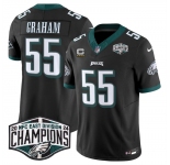 Men's Philadelphia Eagles #55 Brandon Graham Black 2024 NFC East Champions With 4-Star C Patch F.U.S.E. Vapor Untouchable Limited Stitched Football Jersey